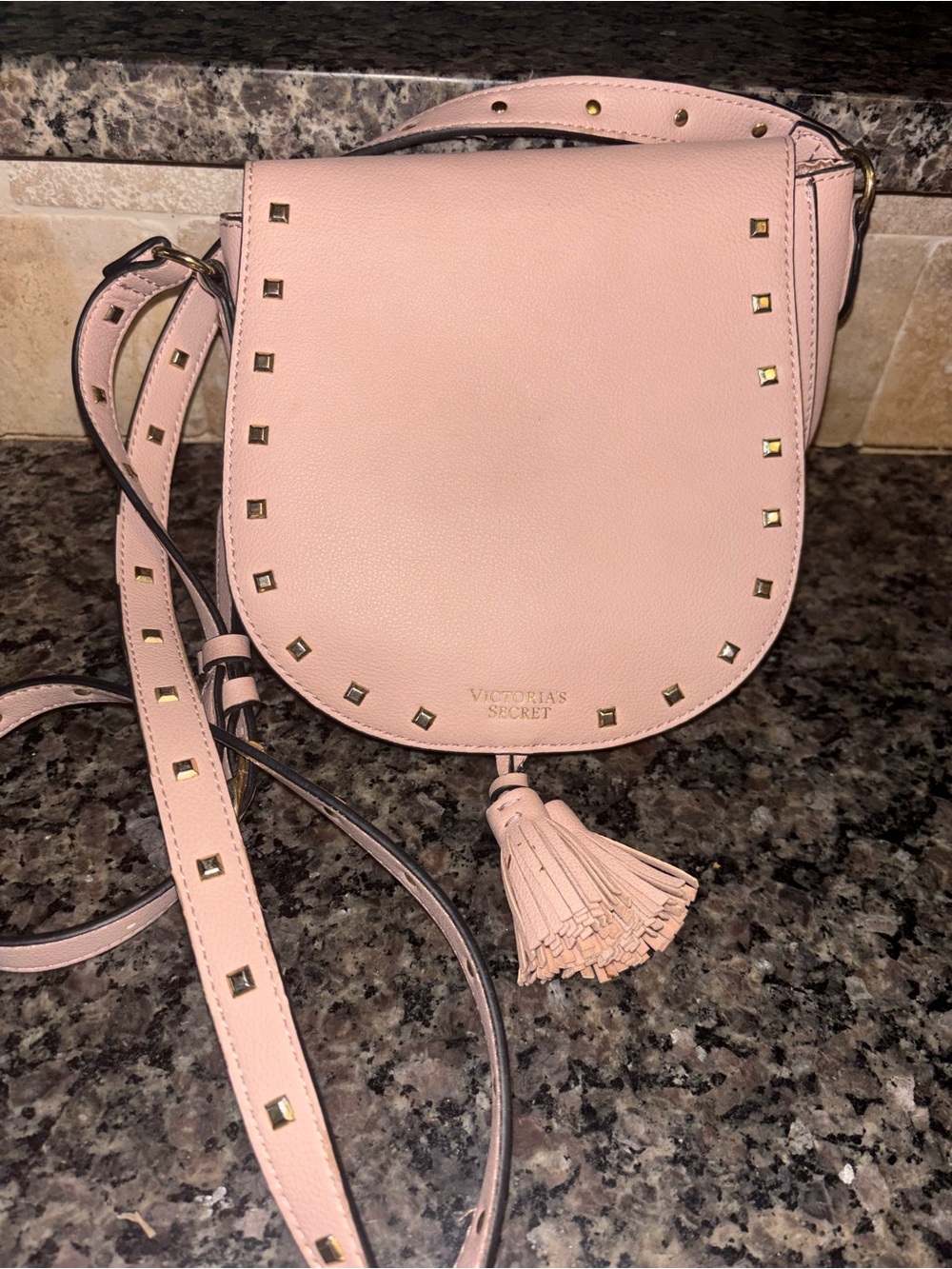 Victoria's Secret Pink Studded Tassel Crossbody Bag